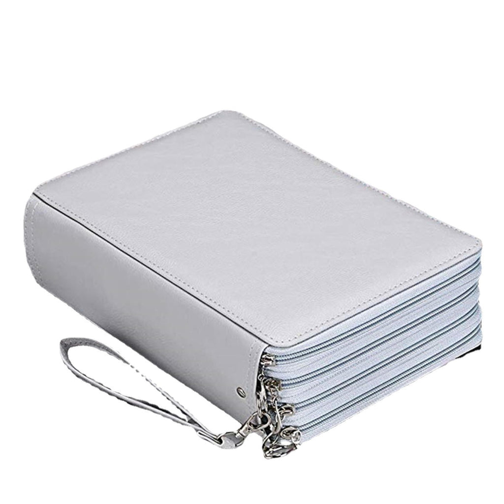 184 Slots Colored Pencil Case Large Capacity Soft and PU Leather Pencil Holder Organizer with Carrying Handle Not Included Pens