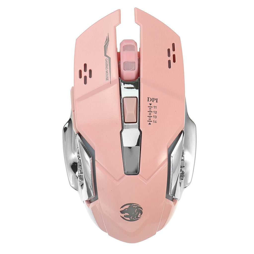 2.4 GHz Wireless Mouse 1600DPI Rechargeable Breathing LED Light Optical Mice with USB Receiver for PC Laptop Desktop