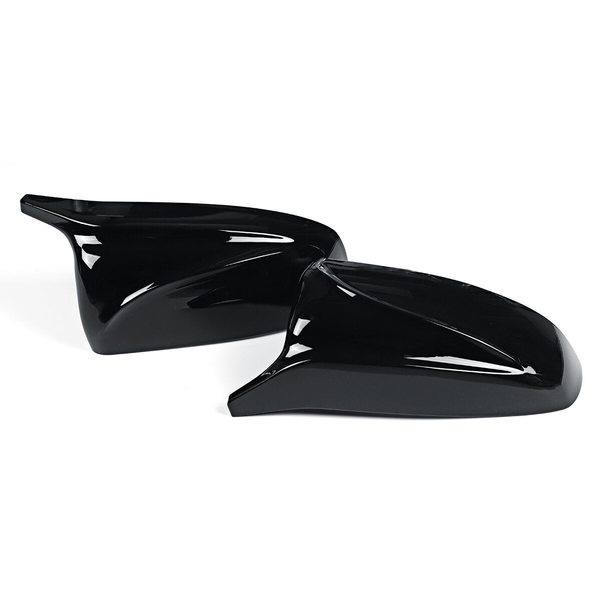Glossy Black M Style Rear View Mirror Cap Cover Replacement Pair