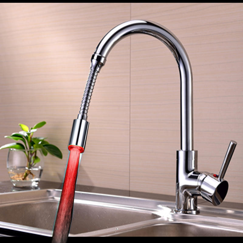 360 Rotation LED Faucet Tap Heads Aerators Water Powered 7 Colors Quick/Slow Flashing