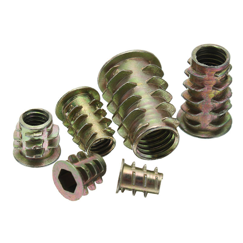 50Pcs M4 to M10 Zinc Alloy Wood Furniture Hex Socket Drive Threaded Insert Nut Assortment Kit