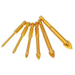 5/6/7Pcs Drill Bits 3-12mm Triangle Bit for Ceramic Wall Glass Concrete Hole Opener , Gold