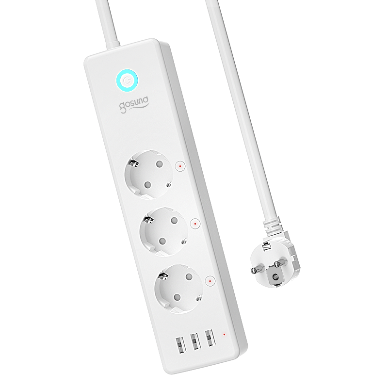 Smart Power Strip Wifi Plug Outlet 15A Sockets Surge Protector 3 USB 3 Charging Port APP Remote Control Works With Alexa Google Home EU Plug