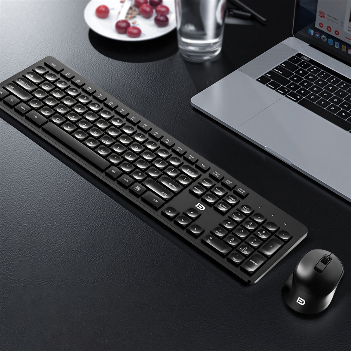 2.4G Wireless Keyboard & Mouse Set 104 Keys Business Keyboard 1200DPI 3 Buttons Silent Optical Home Office Mice for Computer Laptop PC