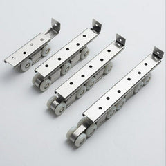 2pcs Stainless Steel Sliding Wooden Door Wheels Roller Closet Track Pulley Hanging Super Bearing
