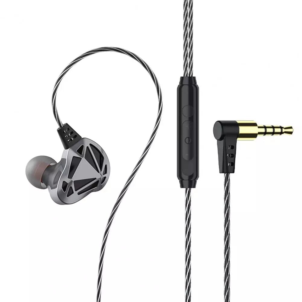 Hollow Subwoofer Heavy Bass Volume Control Noise Reduction Earphones With Mic Setro In-Ear Wired Headset