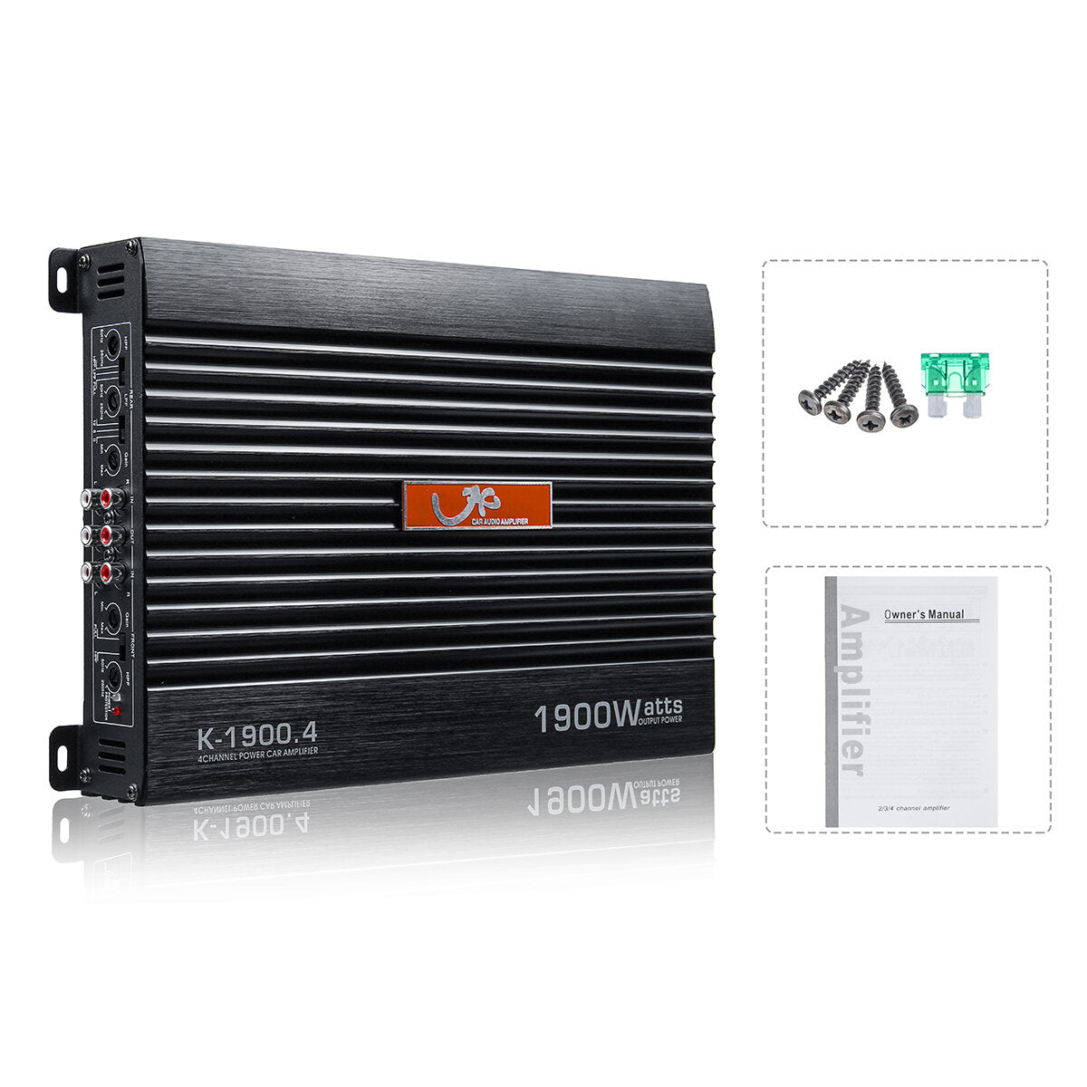 1900W Car Power Amplifier Audio Stereo Multimedia Player 4 Channels FM 12V