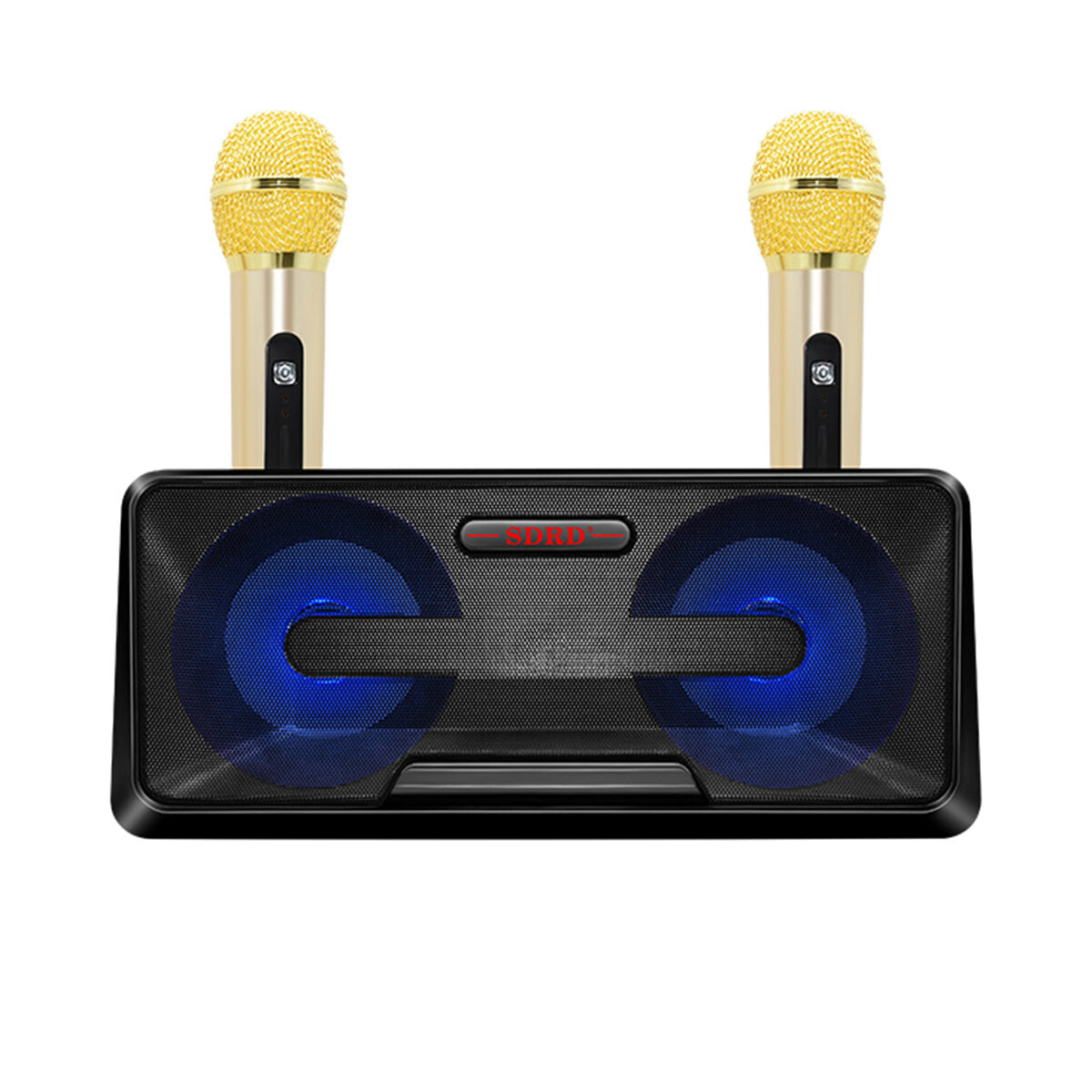 Bluetooth Speaker with Two Wireless Microphone Mobile Wireless Karaoke Speaker Wireless Stereo Party Super Speaker Box