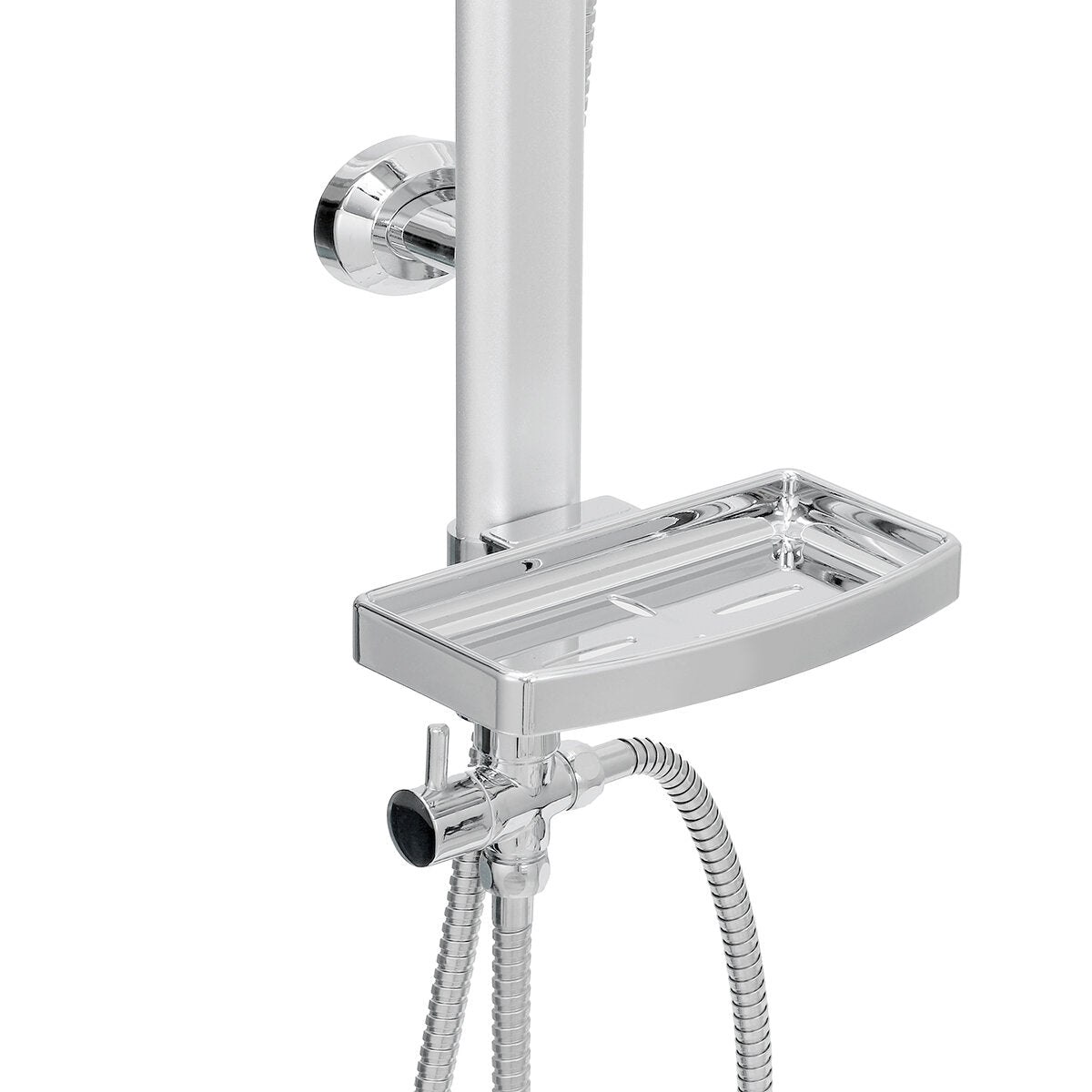 Shower Faucet System Rain Set With Hand Soap Holder Chrome