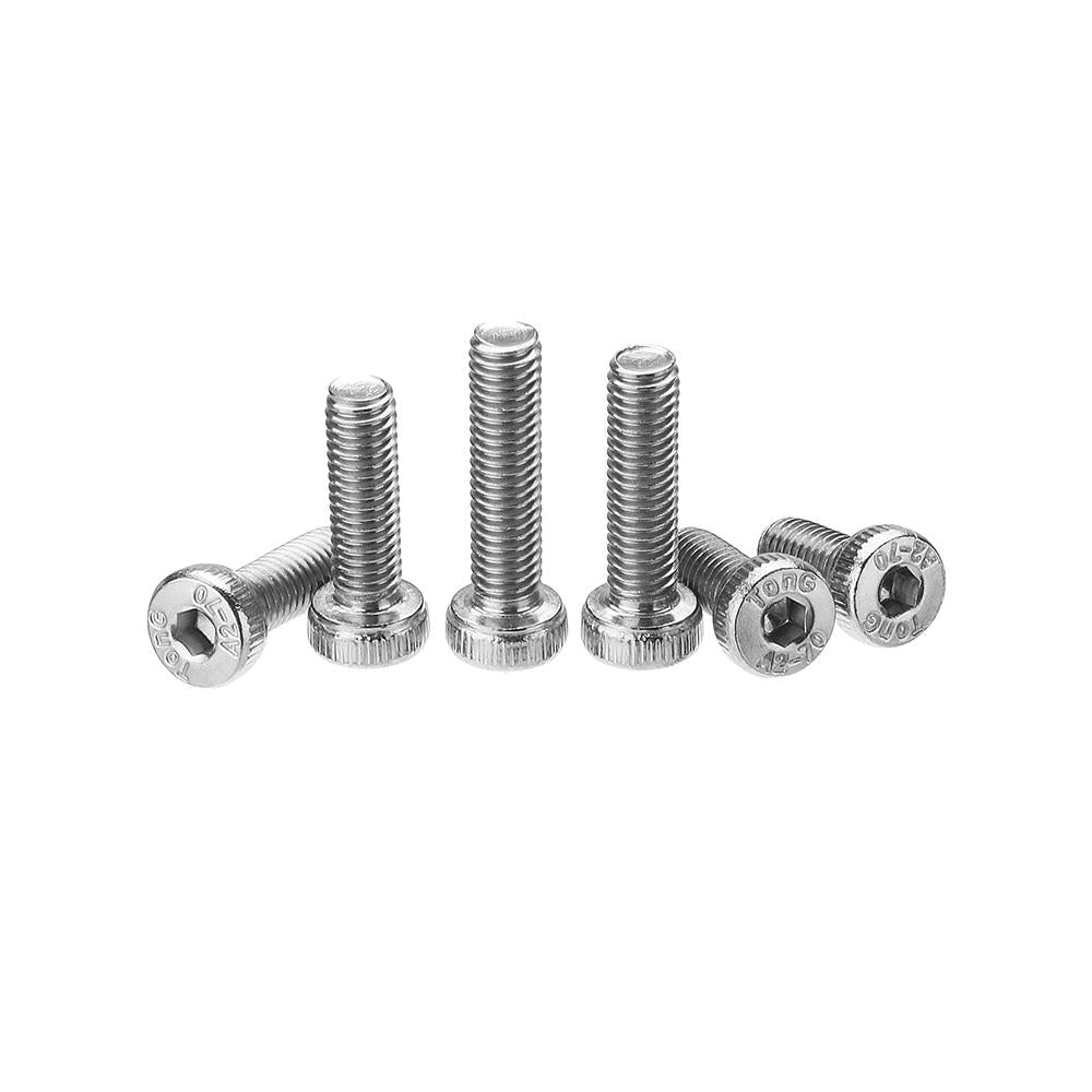 180Pcs M5 Hex Socket Thin Head Screw Low P rofile 10-20mm Bolts Assortment Set 304 Stainless Steel