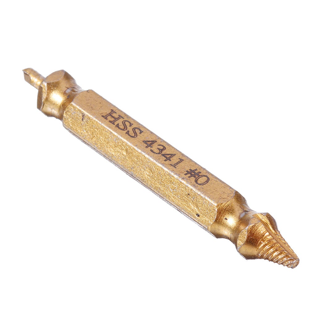 5pcs Double Side Damaged Screw Bolt Extractor Drill Bits Gold Oxide Edition Stripped Screw Removers