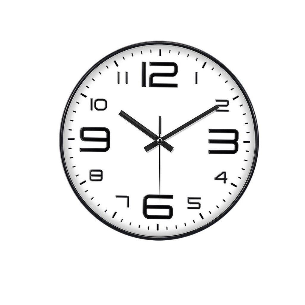 Black/Golden 12inch/30cm Wall Clock Silent ABS Wall Clocks