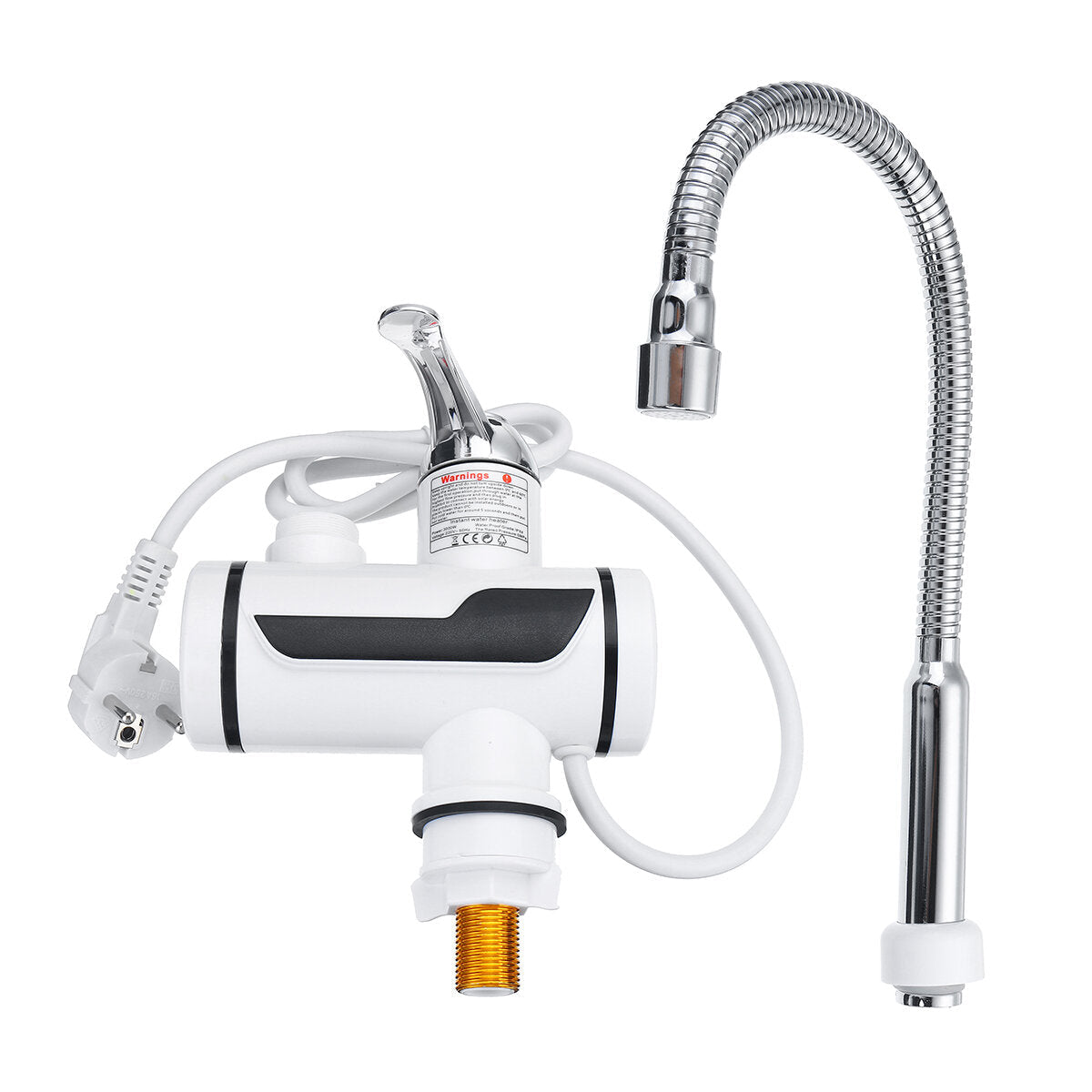220V 3000W Instant Water Heater Electric Faucet Stainless Steel Shell Tube