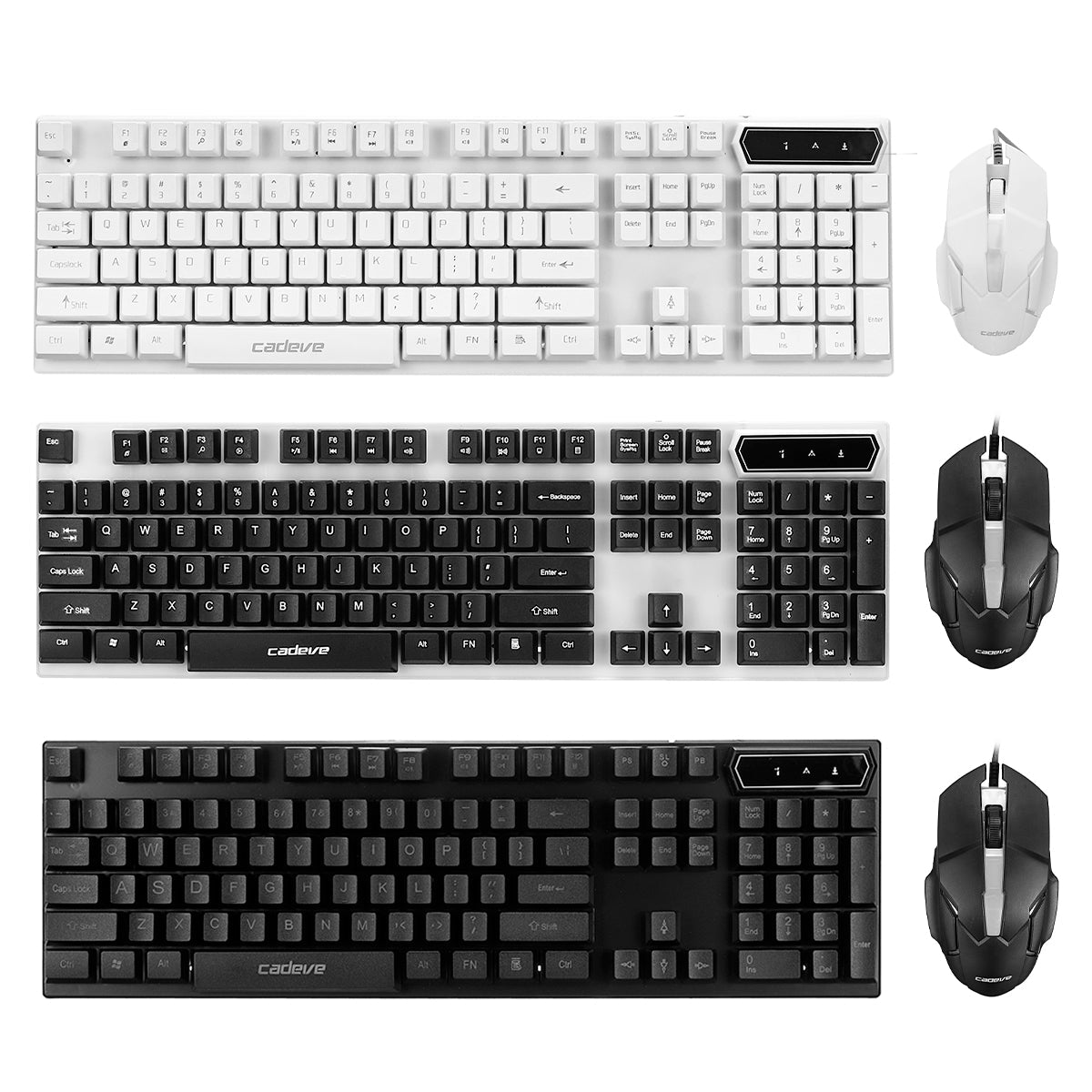 Wired Keyboard & Mouse Set 104 Keys USB Wired Light Transmitting Keyboard Ergonomic Mouse RGB Rainbow Backlit Gaming Keyboard Mouse Combo