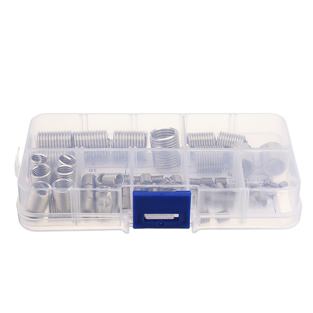 60PCS/set M3-M12 Thread Insert Set Stainless Steel Screw Thread Repair Insert Kit Wire Screw Sleeve Set
