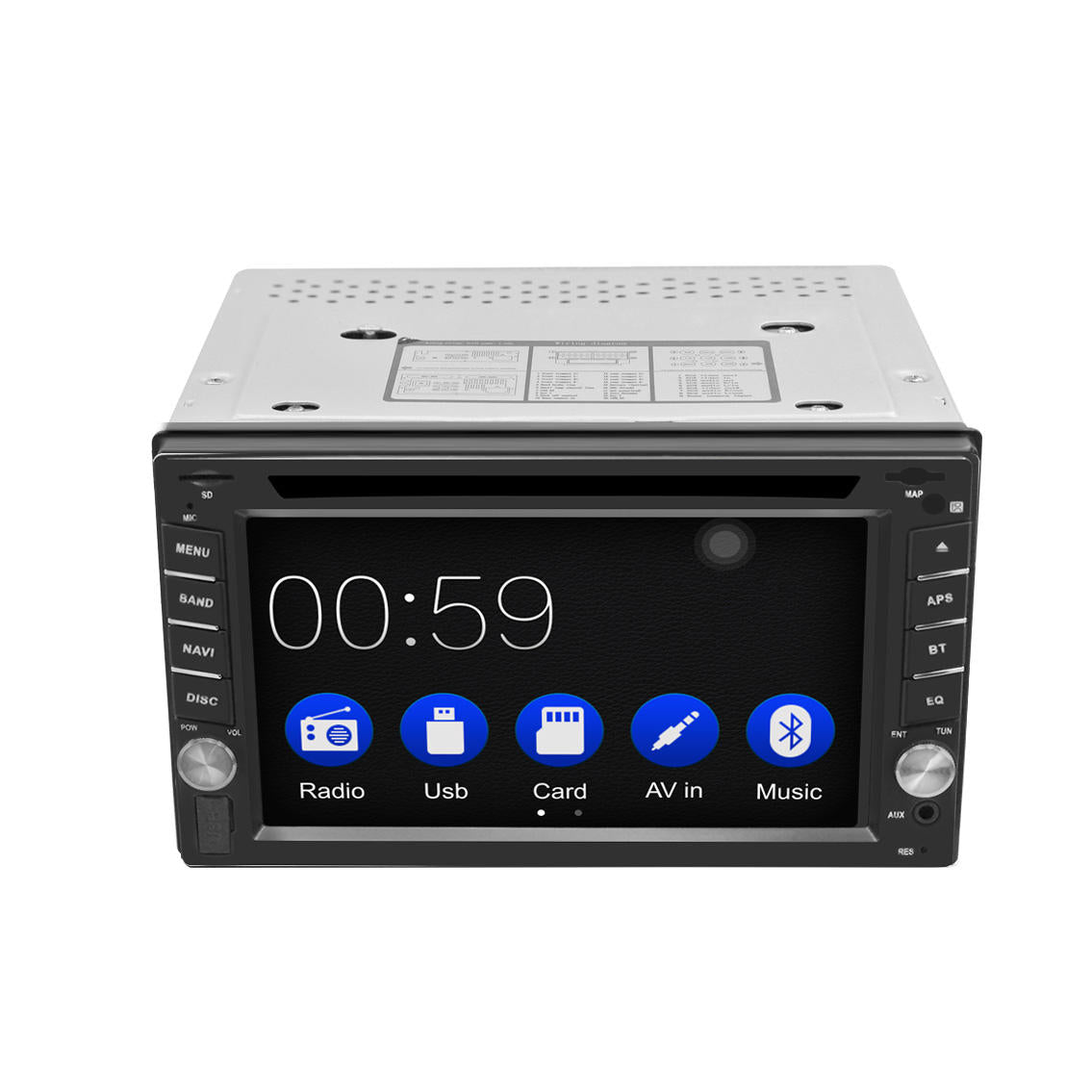 6.2 Inch 2 Din HD Car DVD Player Radio Stereo WinCE Bluetooth Carplay for GPS Navigation Support Rear Camera