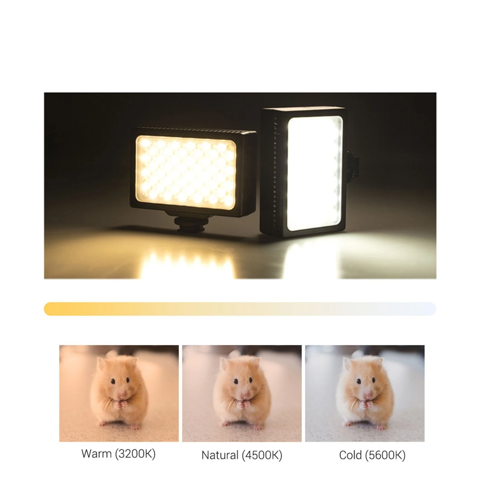 LED Video Light 3200K-5600K Dimmable Panel Portable Photography Fill