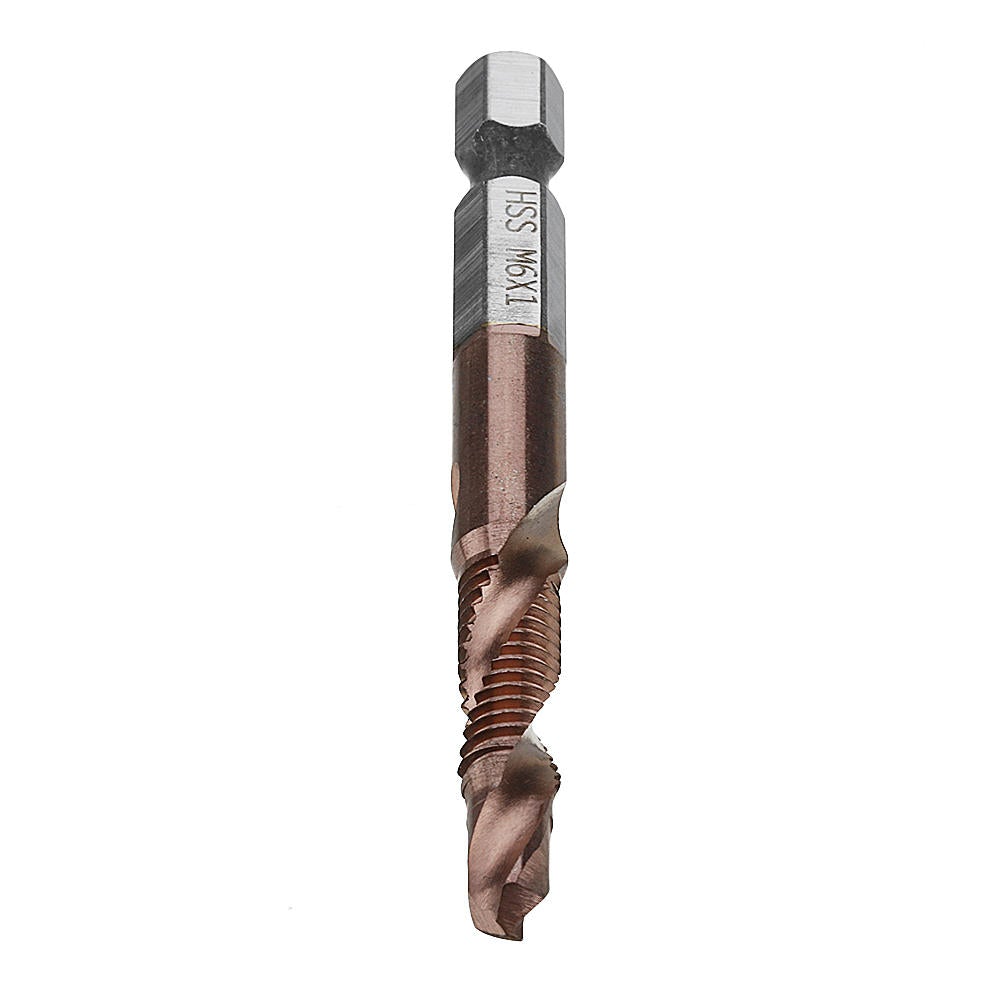 6pcs M3-M10 Combination Drill Tap Bit Set HSS 6542 AlTiN Coated Deburr Countersink Bits