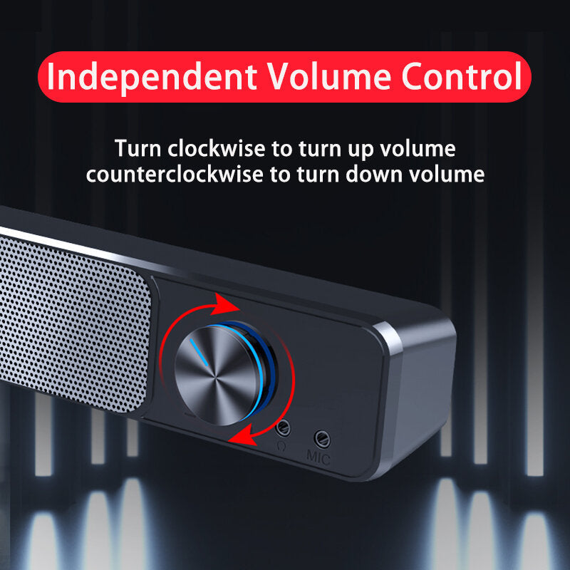 Bluetooth Speaker Hi-Fi 4D Stereo Surround Sound Bass Subwoofer Dual Drivers Noise Reduction Soundbar Computer Speaker Home Theater
