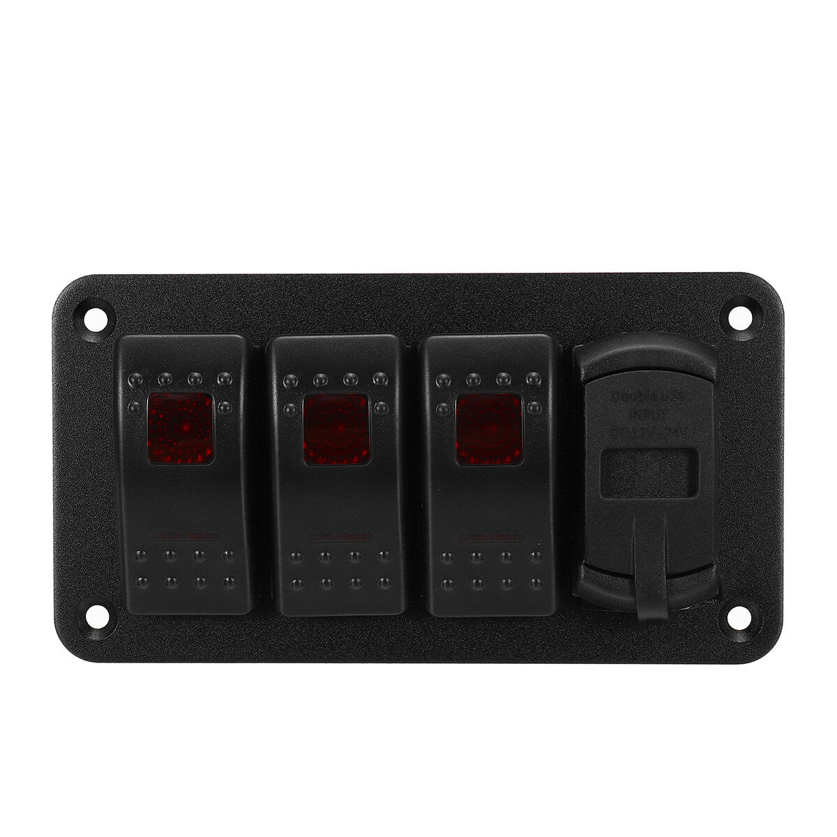 4/5/6 Gang Green Rocker Switch Panel Circuit Breaker LED Waterproof Car Marine