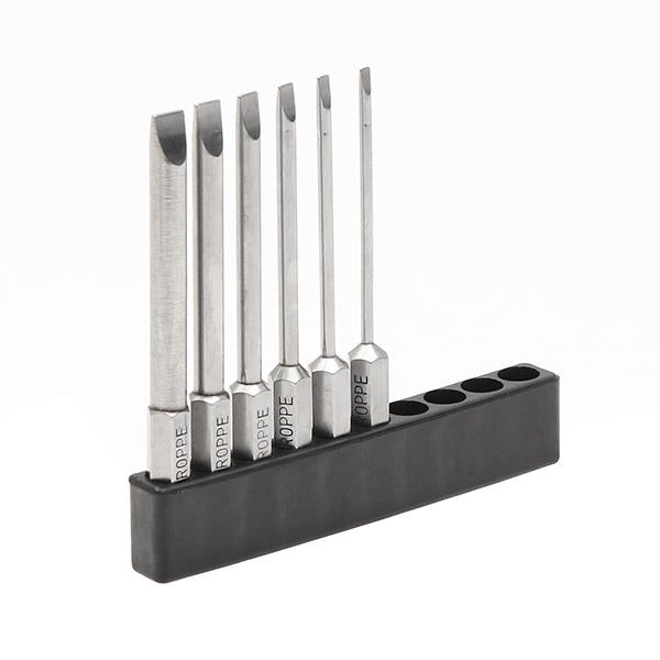 6Pcs 75mm Magnetic 2.0-6.0mm Flat Head Slotted Tip Screwdrivers Bits