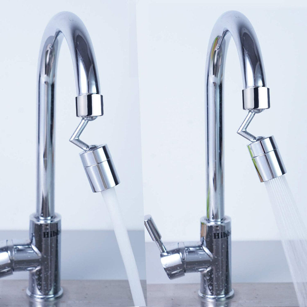 Universal Faucet Areator 360 Degree Swivel Bubbler Rotating Mesh Mouth Anti Splash Head Dual Mode Extender Water Saving Device for Bathroom Kitchen