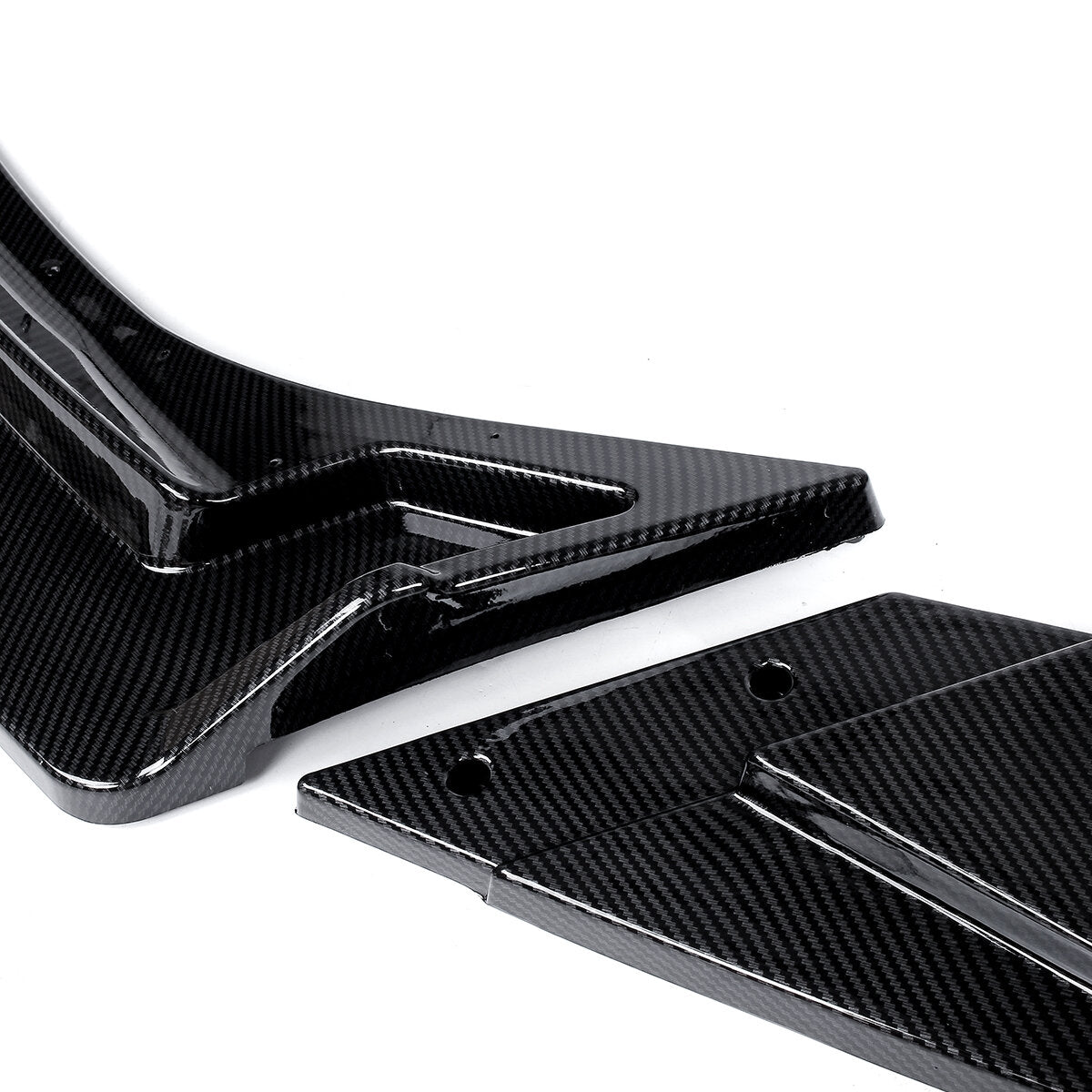 3Pcs Carbon Fiber Look Car Front Bumper Splitter Lip Diffuser Body Kit Spoiler Guard Protection