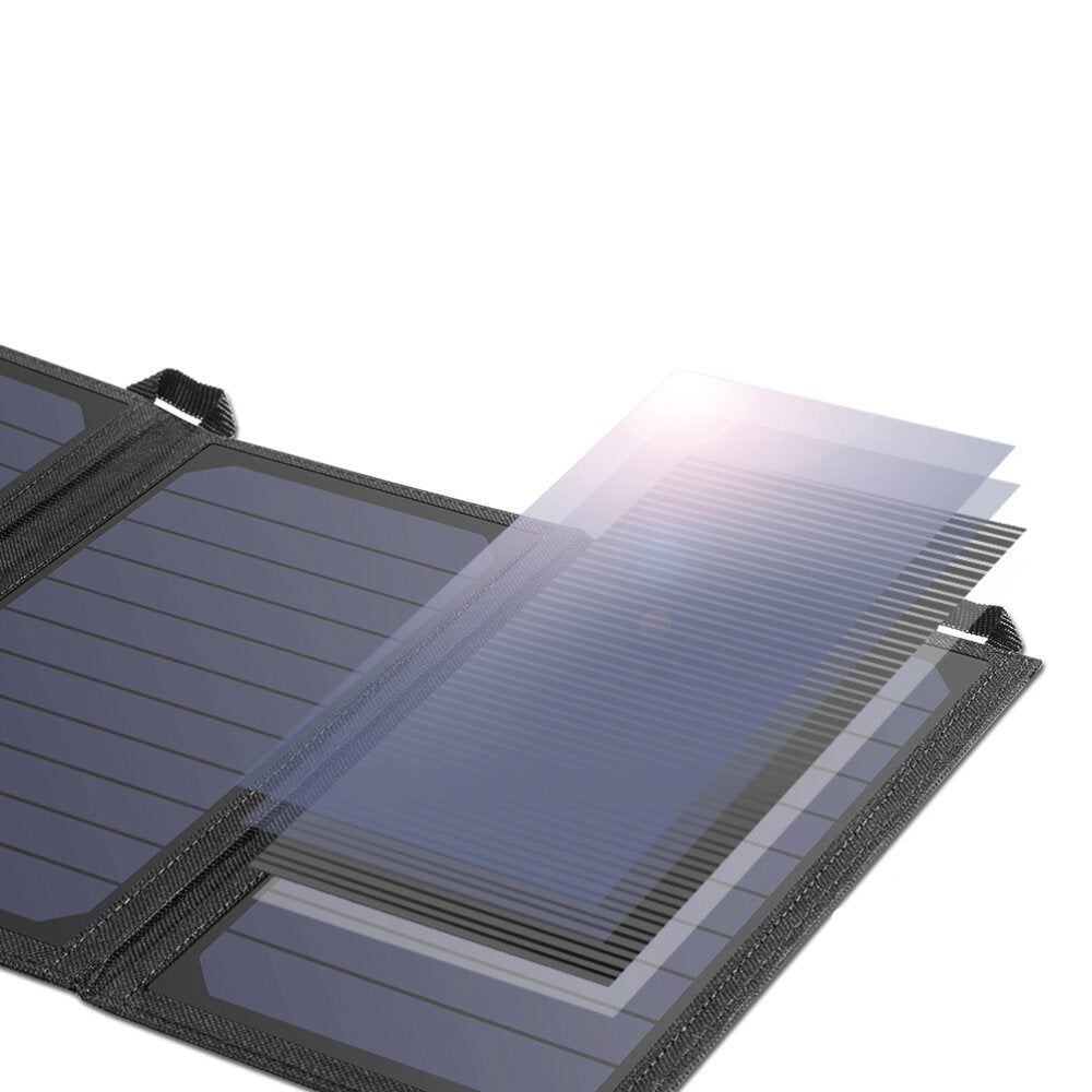 19W Solar Panel Dual USB Port Waterproof Lightweight Phone Charger Outdoor Camping Travel