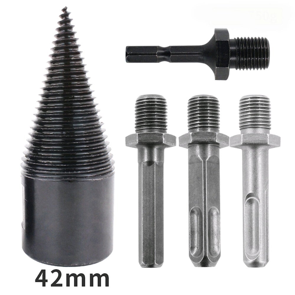 32/42mm Steel Square Shank/Round Shank/Hex Shank Wood Splitting Drill Bit Woodworking Tool Split Wood Drill
