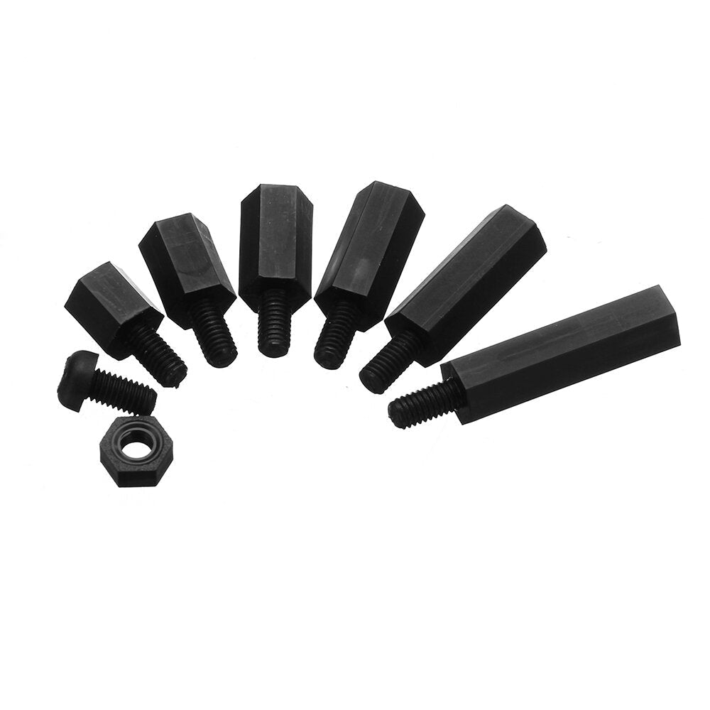 M3NH6 300Pcs M3 Nylon Screw White&Black Hex Screw Nut PCB Standoff Spacer Assortment Kit