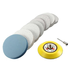 2/3 Inch Hook and Loop Sanding Pad 3mm Shank with 80pcs 80 to 7000 Grit Sand Paper