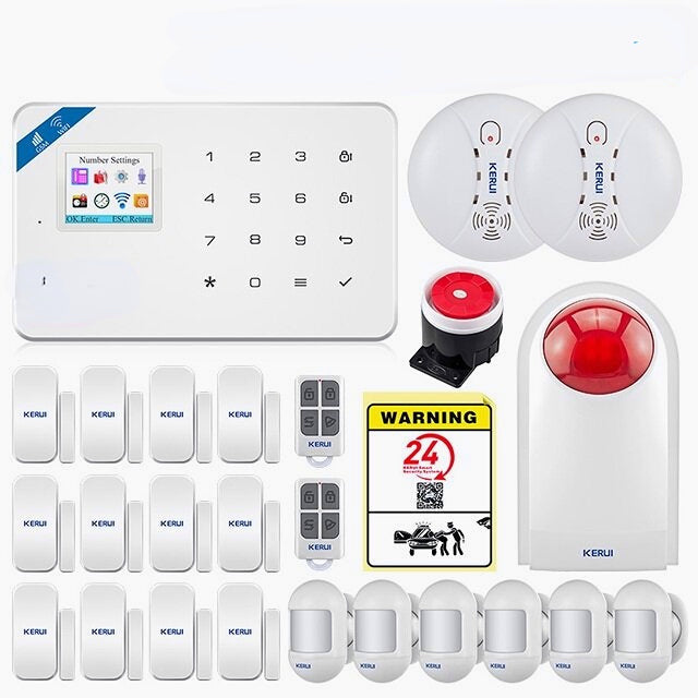 Smart WIFI GSM Security Alarm System Burglar Motion Detector Smoke Door Window Sensor Works with Alexa Home