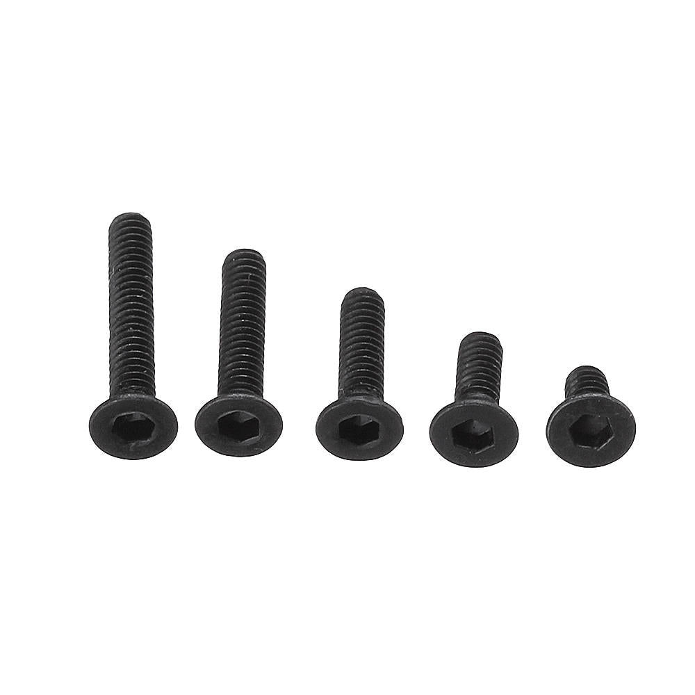 600Pcs Black Carbon Steel 10.9 Grade Hexagon Cap Button Head Flat Head Screw Nuts Assortment Set