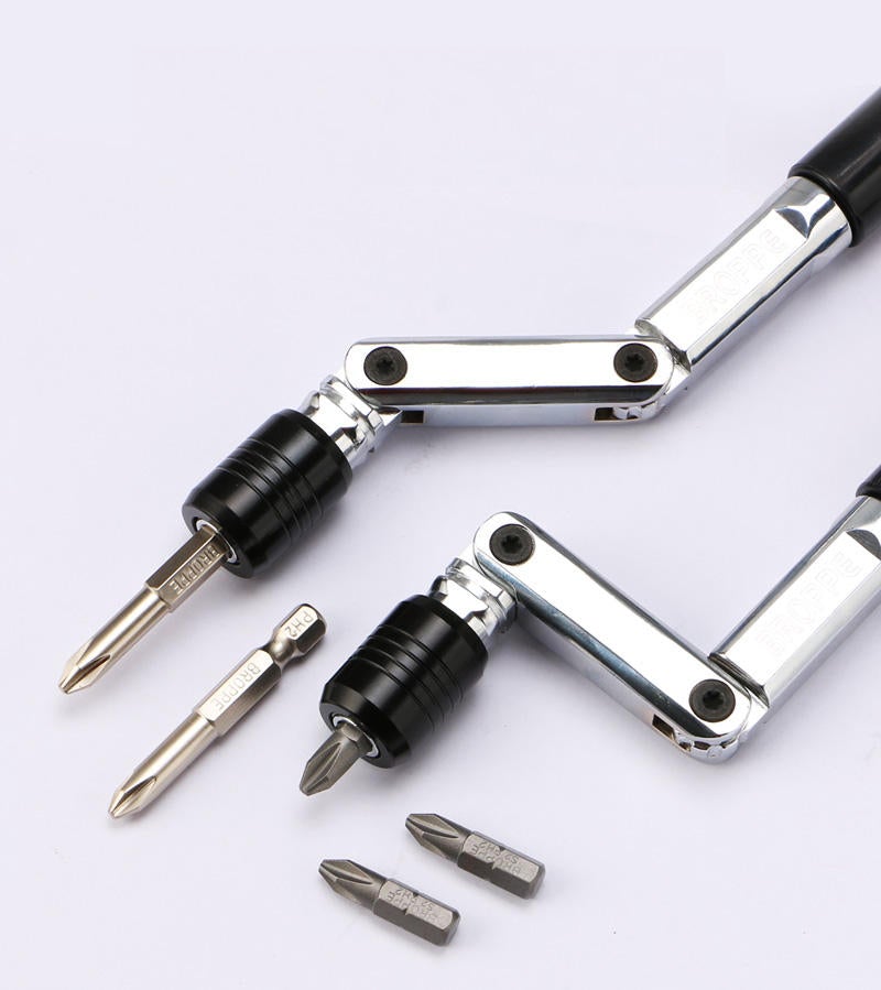 Universal Variable Angle Hand Screwdriver Quick Change Screwdriver Set for 6.35mm Screwdriver Bits