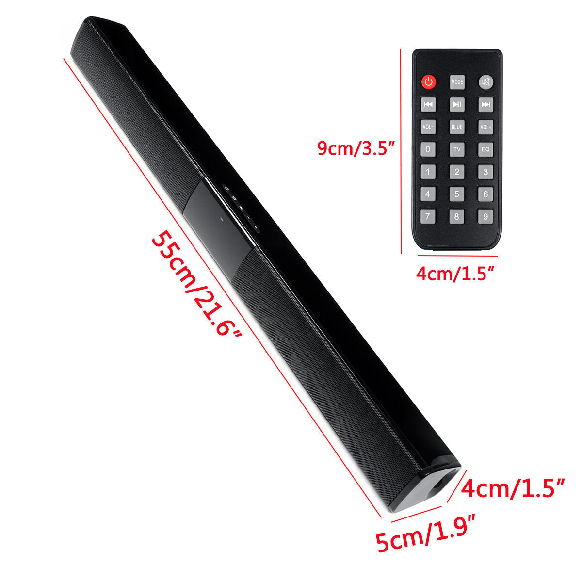 Home TV Wireless Bluetooth Soundbar Speaker Sound Bar Theater Subwoofer W/RCA & Remote