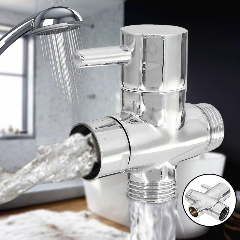Brass 3 ways T-adapter Diverter Valve Water Pipe Switching Valve Faucet Accessory