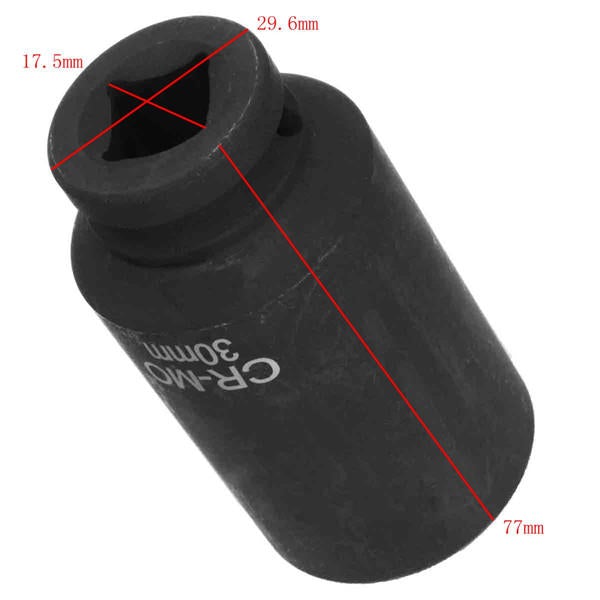 30mm 1/2" Drive 12 Point Spindle Axle Nut Socket Nut Bolt Twist Socket