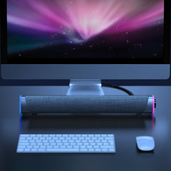 3D Surround Soundbar Bluetooth 5.0 Speaker Wired Computer Speakers Stereo Subwoofer Sound Bar for Laptop PC Theater TV Aux 3.5mm