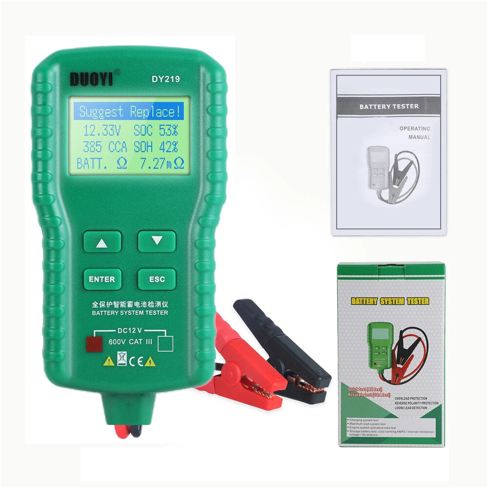 12V Digital Car Battery Tester AH CCA Voltage Current Battery Load Analyzer Multifunction Diagnostic Car Repair Tool