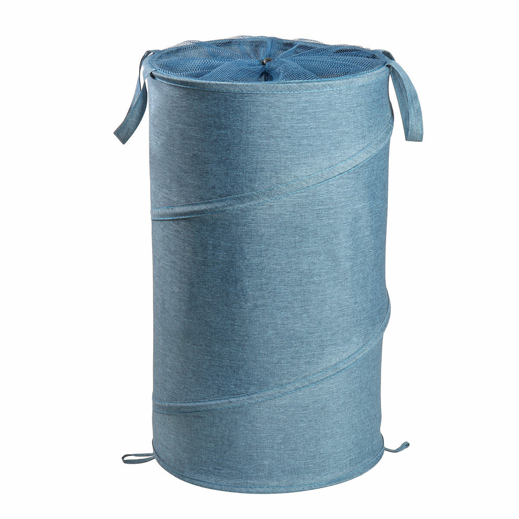 38x38x64cm Oxford Cloth Laundry Basket Washing Clothes Storage Bag Folding Basket Bin with Wheels