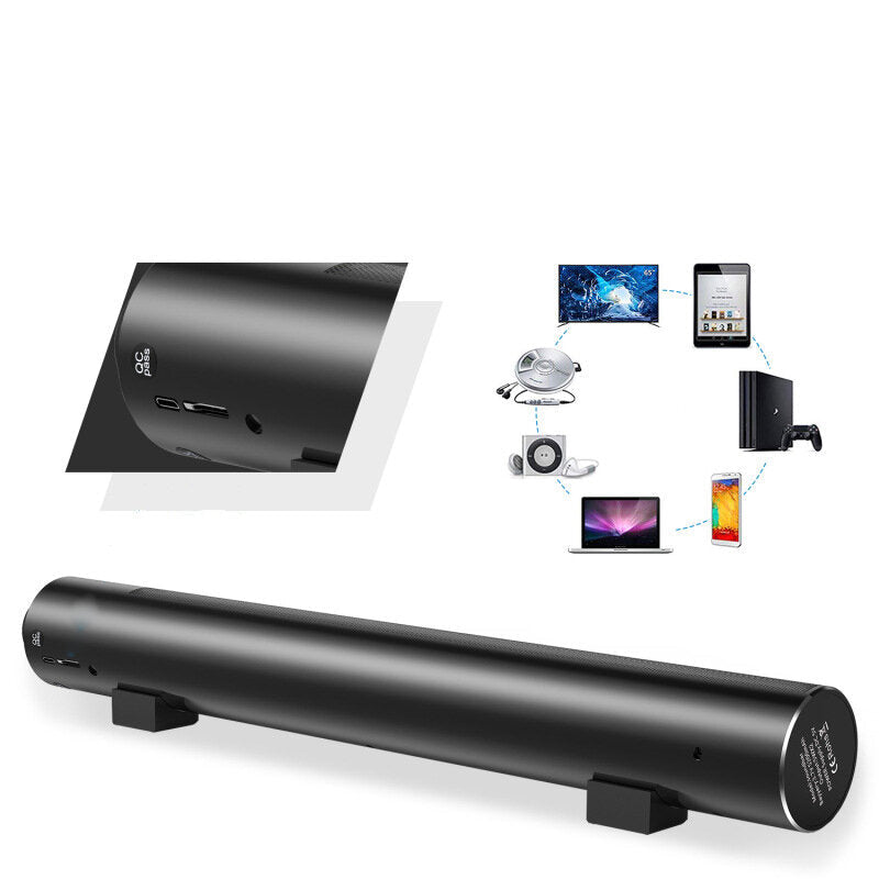Desktop Wireless Cylindrical Subwoofer Bluetooth 5.0 Speaker 5200mAh Battery Life Soundbar 2 Speakers 2 Diaphragms