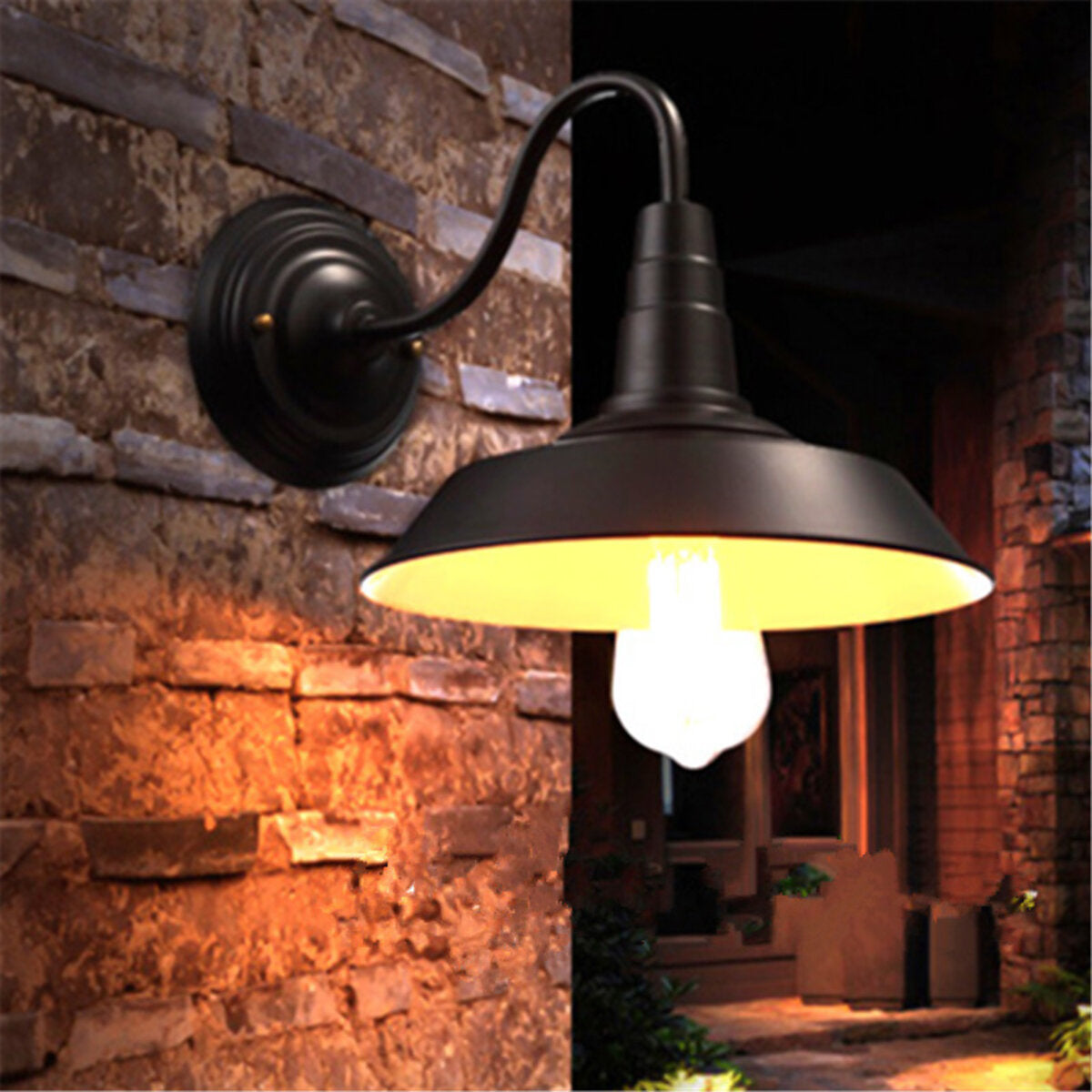 Wind Pot Cover Wall Lamp American Simple Wrought Iron Wall Light Aisle Corridor Warehouse Balcony Restaurant Without Bulb