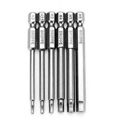 6pcs 75mm H2-H6 Magnetic Hexagon Head Screwdriver Bits 1/4 Inch Hex Shank