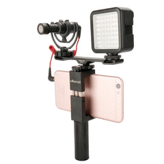 Dual Cold Shoe Flash Photography 1/4 Thread Bracket Plate for Microphone Flash Light