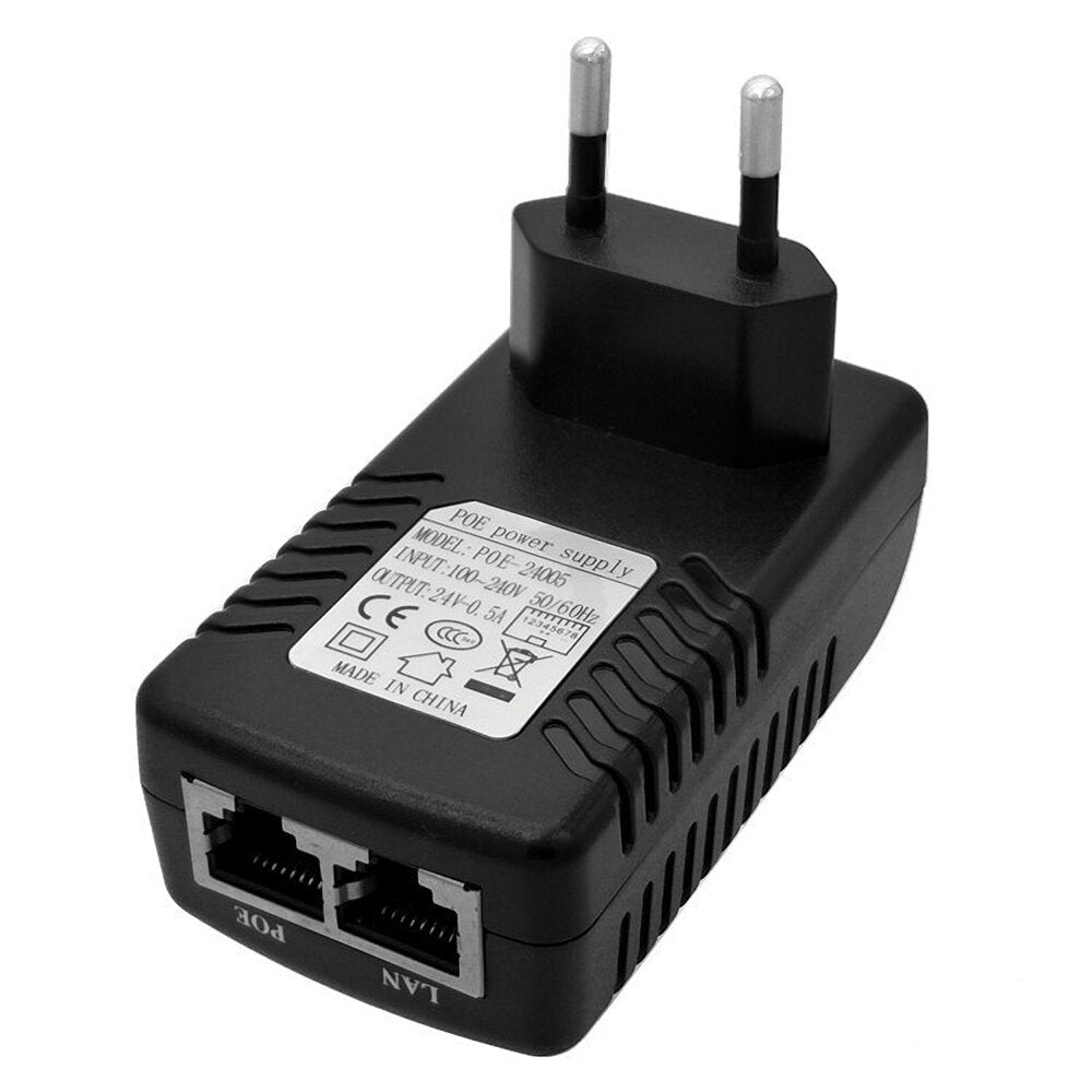 100M Power Supply LAN Network Ethernet Adapter 24V 0.5A 1A EU Plug for Network Bridge Wireless AP POE Camera