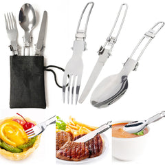 2-3 Person Camping Cookware Set Portable Outdoor Tableware Kit Campfire Kettle Pot Folding Fork Spoon Knife Set For Camping Hiking Picnic Travel