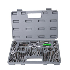 40Pcs Tap Die Set Hand Thread Plug Taps Threading Tool Screw Wrench Dies Kit With Storage Case