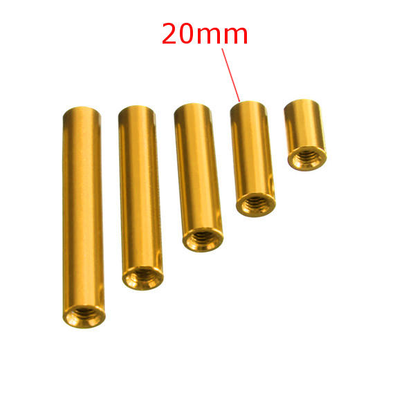 M3 Aluminum Alloy Standoff Studs 10-35mm Gold Round PCB Board Spacers Standoffs 10pcs