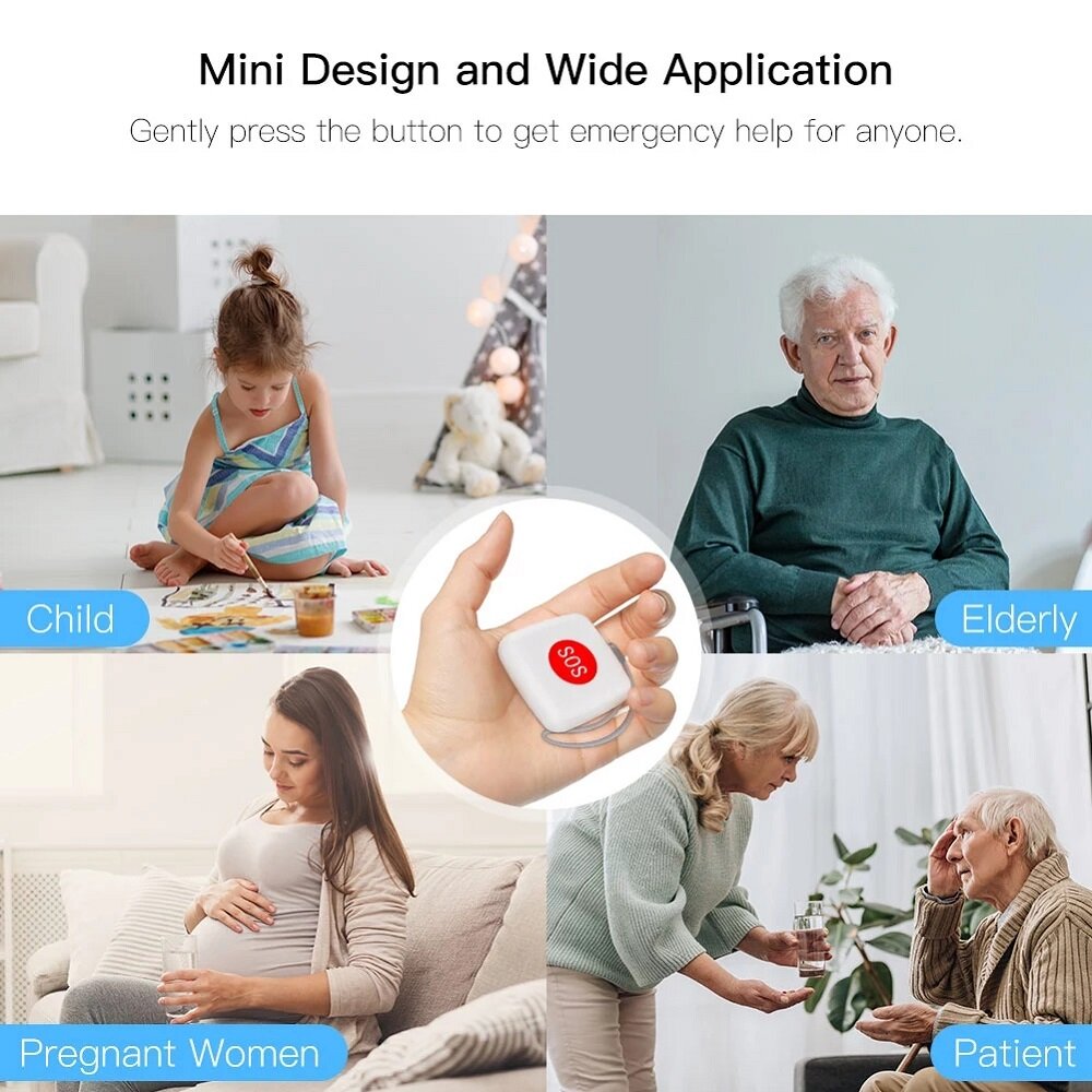 SOS Button Sensor Alarm Elderly Children Alarm Emergency Help Switch Tuya Smart Life App Remote Control