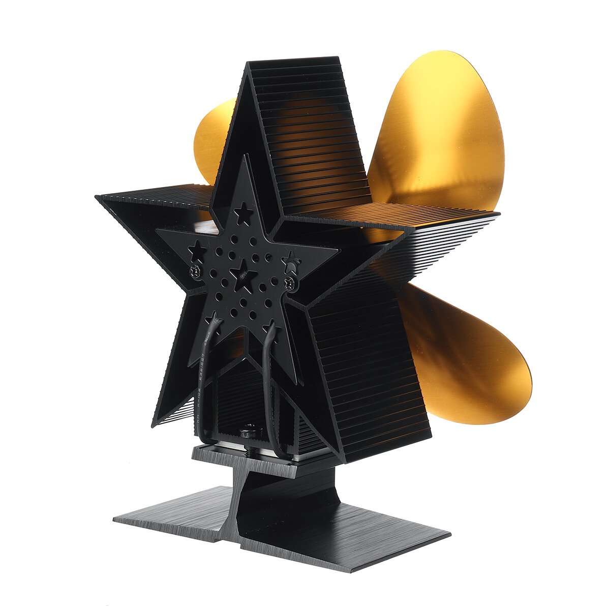 5 Blades Heat Powered Wood Stove Fan Eco Friendly Wood Log Burner Fireplace Fan